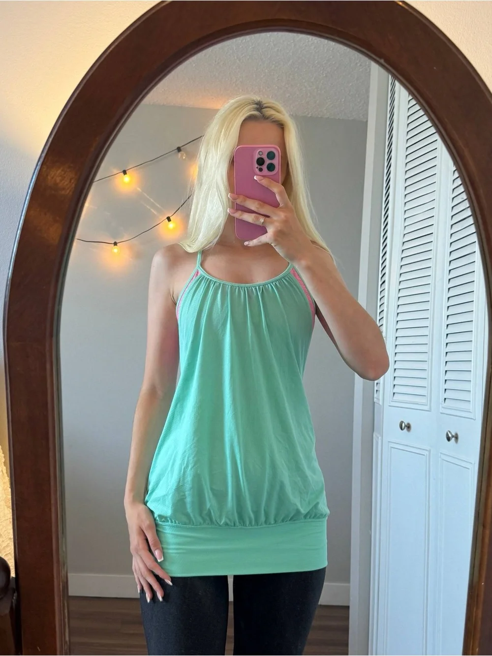 lululemon athletica Mint Green Tank with Pink Accent - Picture 3 of 7